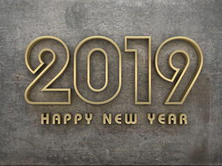 Fototapeta premium New Year 2019 - 3D Rendered Image 