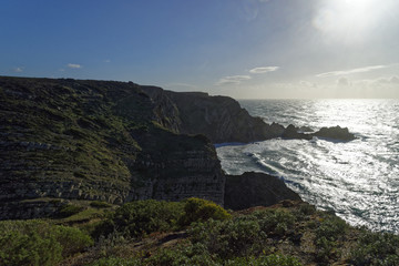 Fototapeta na wymiar Felsküste am Atlantik , Algarve, Portugal, Europa