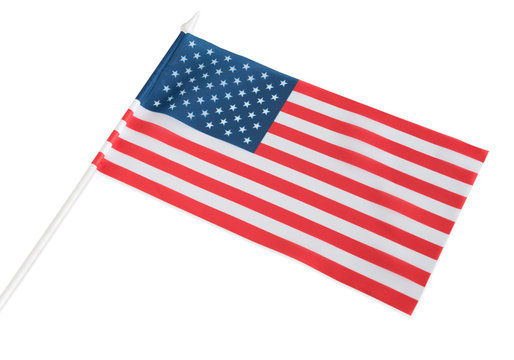 The American flag is isolated on a white background.