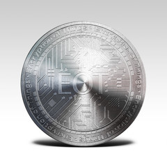 silver EOT coin isolated on white background 3d rendering