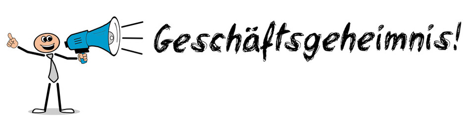 Fototapeta premium Geschäftsgeheimnis! / Mann mit Megafon