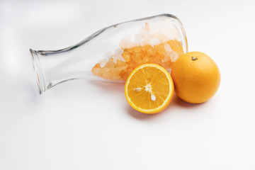Spa concept, orange with spa salts