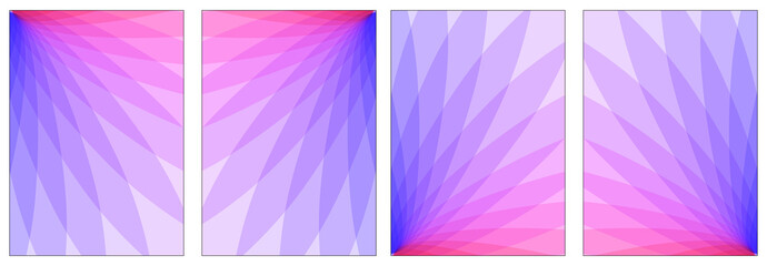 Abstract color illustration set. Gradient 3d colors. For A4 paper.