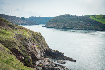Hiking the South West Coastal Path in Devon, UK.