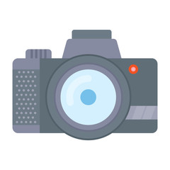 Camera icon for taking photoes and video in modern outline style. Attribute of tourists, artists. Capture moments. Vector illustration