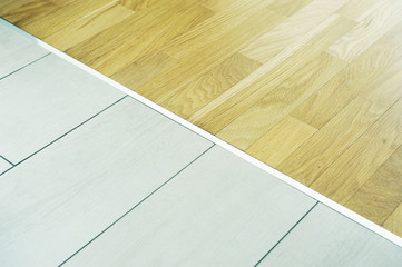 aluminum threshold between ceramic tiles and parquet