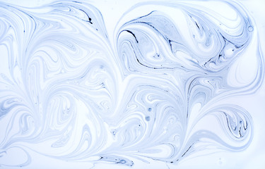 Marble abstract acrylic background. Nature blue marbling artwork texture.