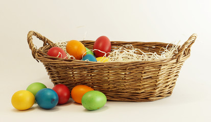 easter basket with easter eggs