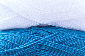 yarn, knitting, white, blue, handmade, yarn, wool