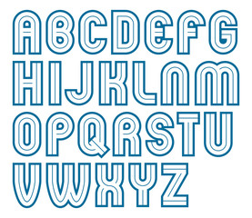 Vector bold capital alphabet letters collection made with white lines, can be used in poster design as newspaper advertising