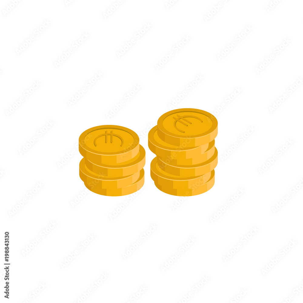 Wall mural euro coin stacks vector