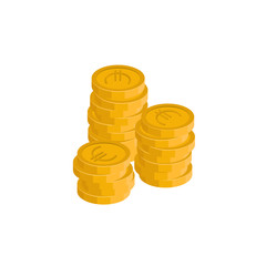 Euro coins stacks vector