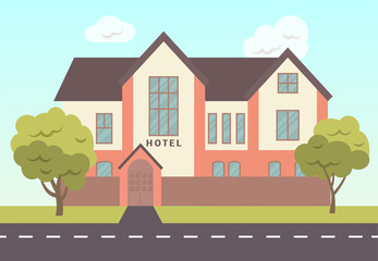 Hotel building vector