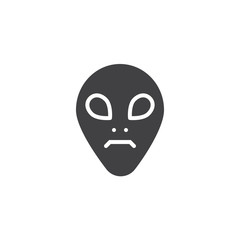 Alien head vector icon. filled flat sign for mobile concept and web design. Extraterrestrial face simple solid icon. Symbol, logo illustration. Pixel perfect vector graphics
