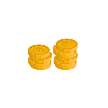 Euro coin stacks vector
