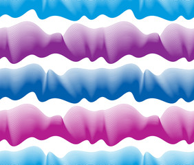 Chaotic waves seamless pattern, vector curve lines abstract repeat tiling background, multicolor rhythmic waves.
