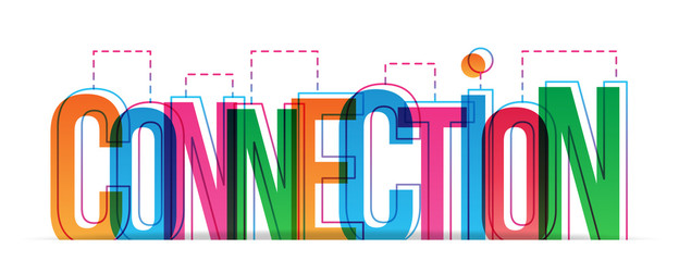 Connection colorful letters. Vector illustration.