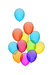 Flying colorful balloons