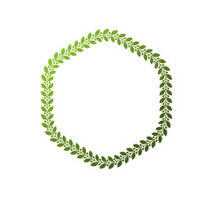 Victorian art vector circular frame with blank copy space created using floral decoration and green leaves. Heraldic template illustration.