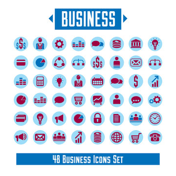 Big vector set of 48 business icons and design elements for your project.