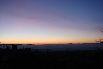 Early colors of the winter Slovak sky in the east sun.