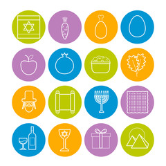 Set of vector line passover icons for web design