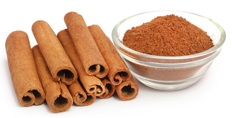 Cinnamon with powder spice