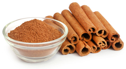 Cinnamon with powder spice