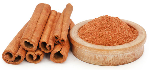 Cinnamon with powder spice