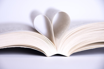 heart arranged from sheets on a white background