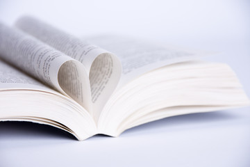 heart arranged from sheets on a white background