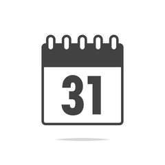 Calendar date 31th icon vector isolated