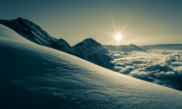 Fototapeta Sonnenaufgang in Schwarz Weiß