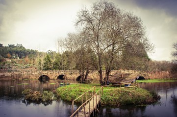Medieval bridge of Marnel in Agueda, Portugal
