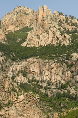 Granite mountains of the Bavella massif. Alta Rocca, Corsica, France.