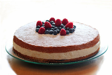 cream cake with berries