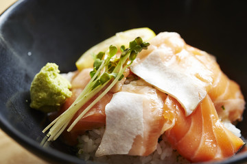 Salmon rice bowl