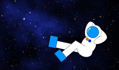 Astronaut relax in beautiful universe
