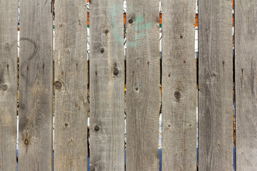 grey wooden fence, old wooden fence made of old boards
