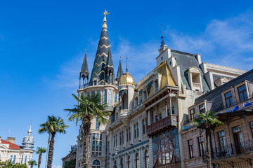 Fototapeta premium BATUMI, GEORGIA - MARCH 17, 2018: Architecture of the resort city of Batumi on a sunny day 