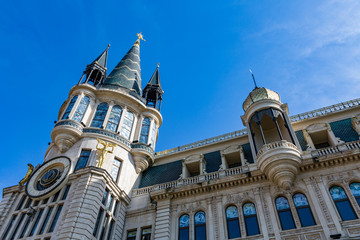 BATUMI, GEORGIA - MARCH 17, 2018: Architecture of the resort city of Batumi on a sunny day
