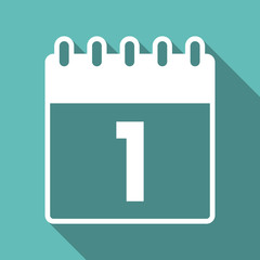 Calendar date 1st vector long shadow