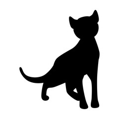 Cat black simple icon
