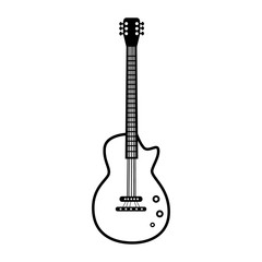 Electric guitar line simple icon