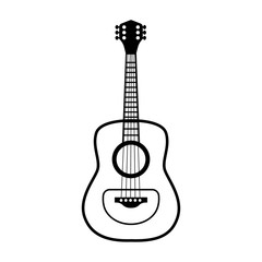 Obraz na płótnie Canvas Сlassical guitar line simple icon
