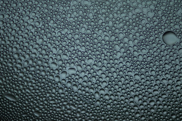 Drops of water on the glass, in different colors 