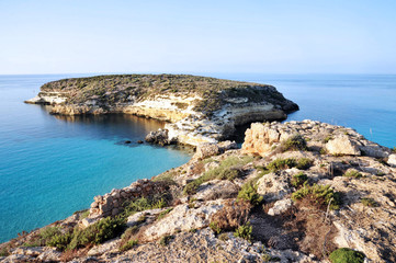 Fototapeta na wymiar Lampedusa, Italy, The Rabbit Beach in Lampedusa, Pelagie islands