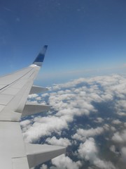 wing, airplane, sky