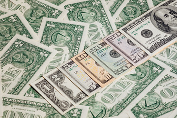 Macro close up  USA dollar bill.