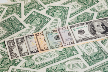 One dollar banknote closeup